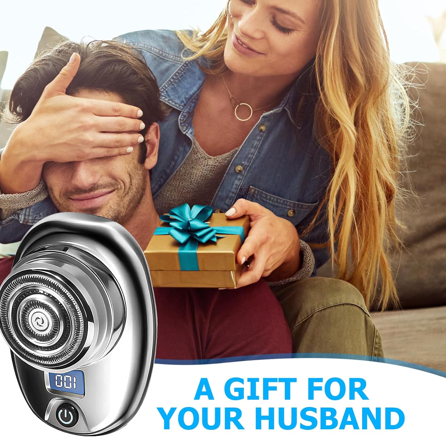 Mini rasoir électrique pour homme : portable, lavable, USB, mini rasoir électrique portable avec indicateur de puissance, rasoir humide et sec pour la maison, la voiture et les voyages