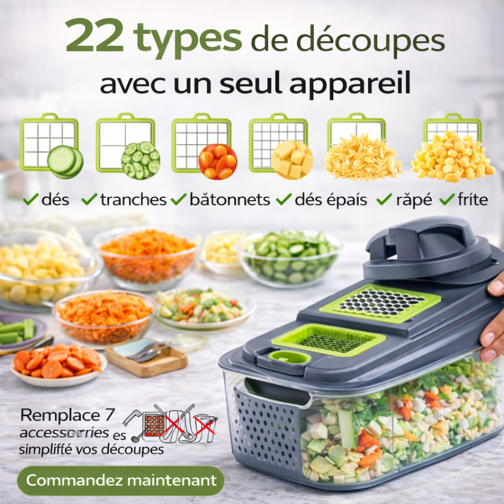 COUPE-LÉGUMES MULTIFONCTION 22-EN-1 | PRÉPAREZ VOS LÉGUMES EN QUELQUES SECONDES