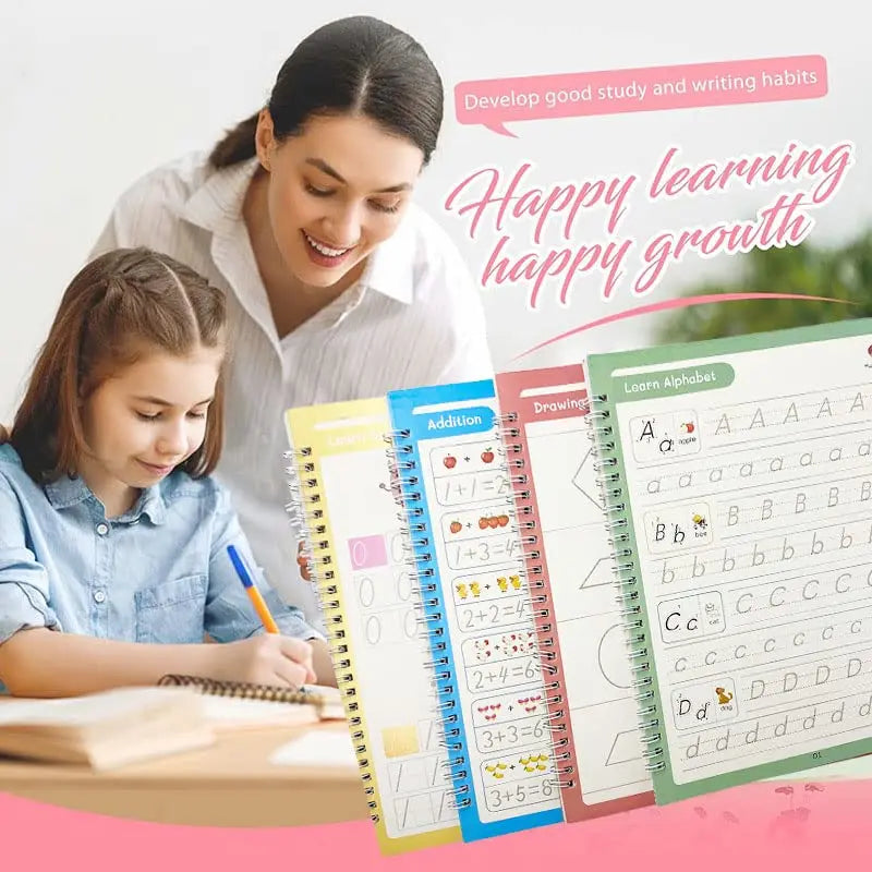 Cahier Magique d'Apprentissage Réutilisables pour Enfants