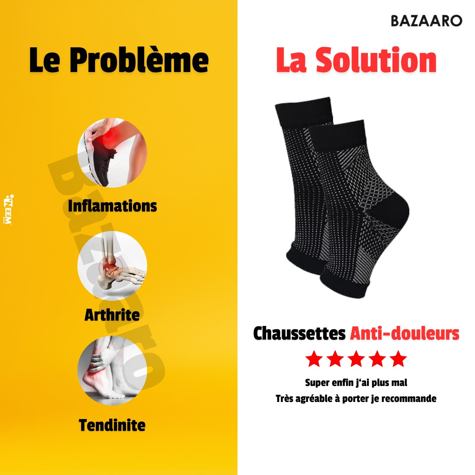 Finis vos douleurs aux pieds avec nos chaussettes de compression anti-douleurs