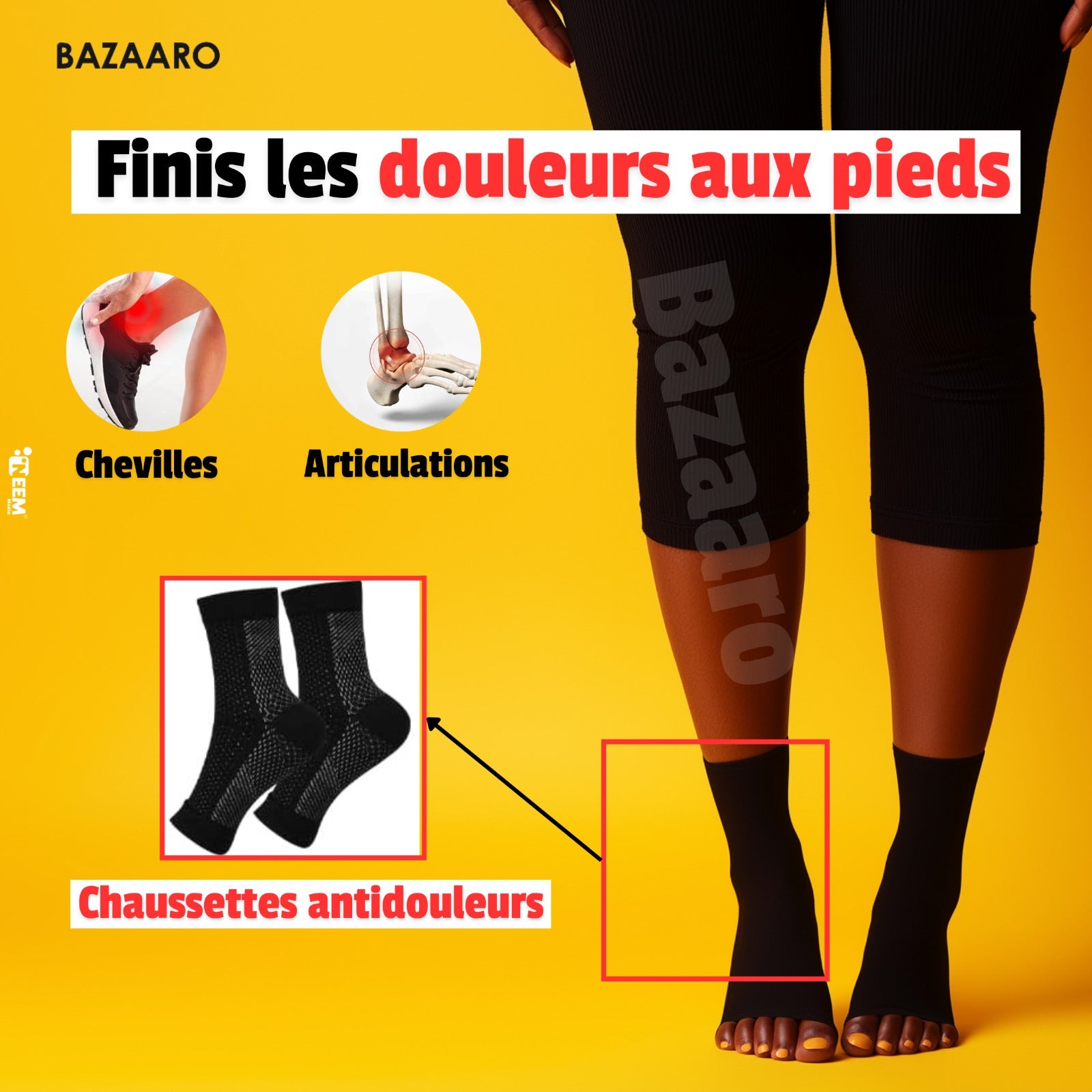 Finis vos douleurs aux pieds avec nos chaussettes de compression anti-douleurs
