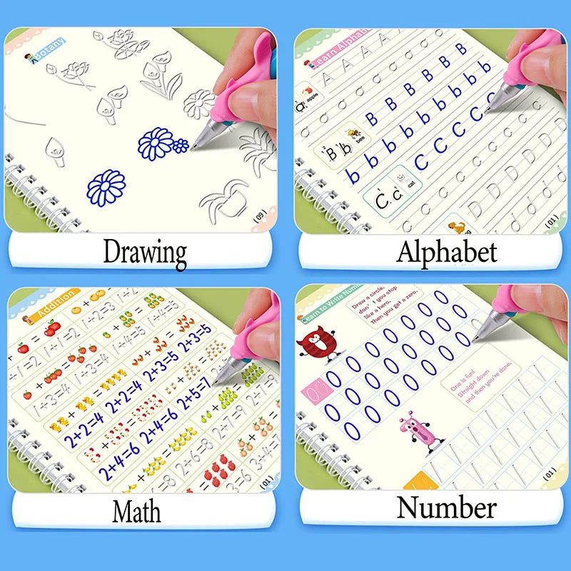 Cahier Magique d'Apprentissage Réutilisables pour Enfants