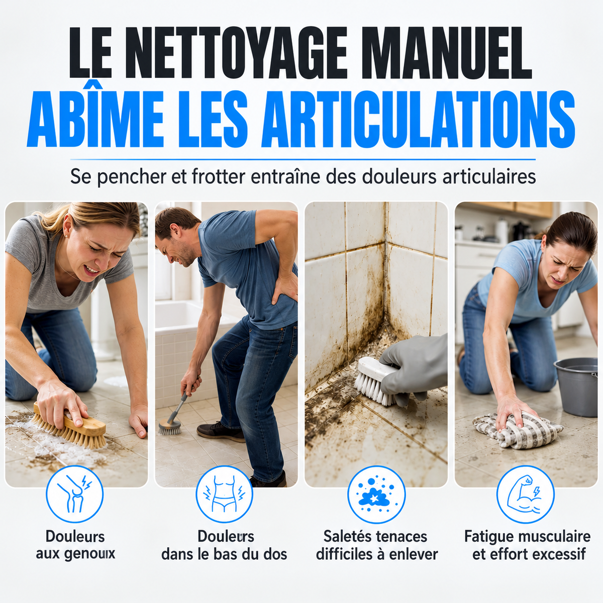 Brosse rotative électrique sans fil PowerClean™avec 9 têtes de brosse en 1