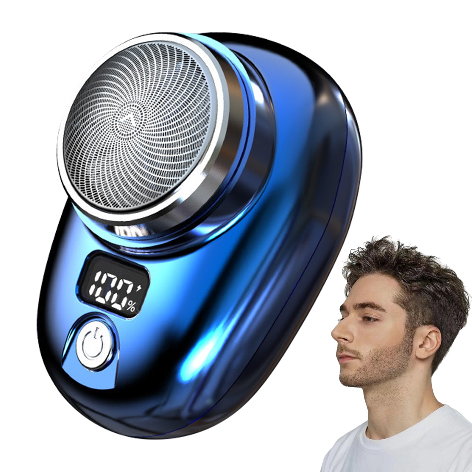 Mini rasoir électrique pour homme : portable, lavable, USB, mini rasoir électrique portable avec indicateur de puissance, rasoir humide et sec pour la maison, la voiture et les voyages