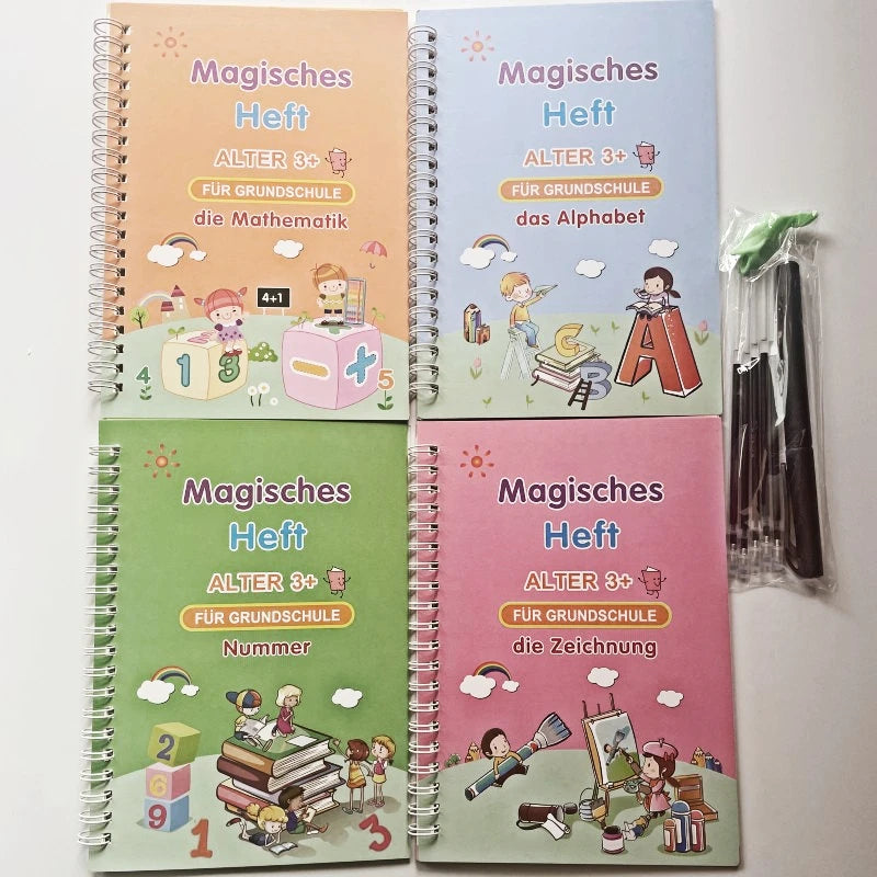 Cahier Magique d'Apprentissage Réutilisables pour Enfants