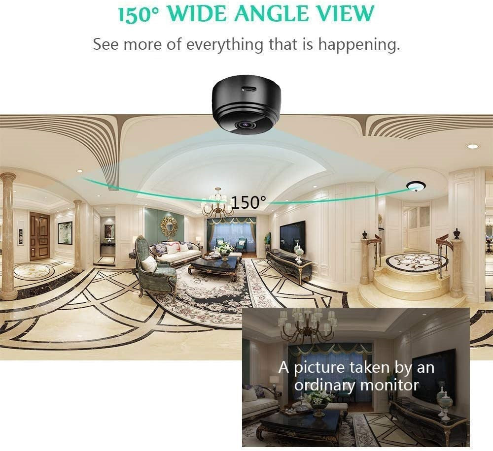 Mini Caméra de suveillance Sans Fil –Sécurité Intelligente de résooution 1080P HD Voyez. Écoutez. Surveillez. Protégez.