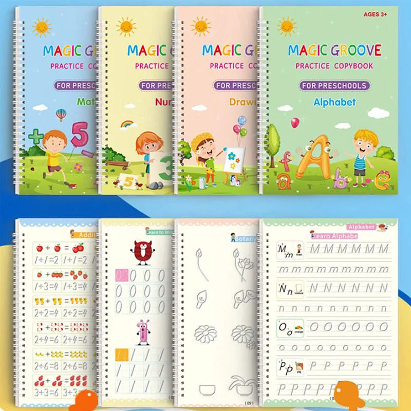 Cahier Magique d'Apprentissage Réutilisables pour Enfants