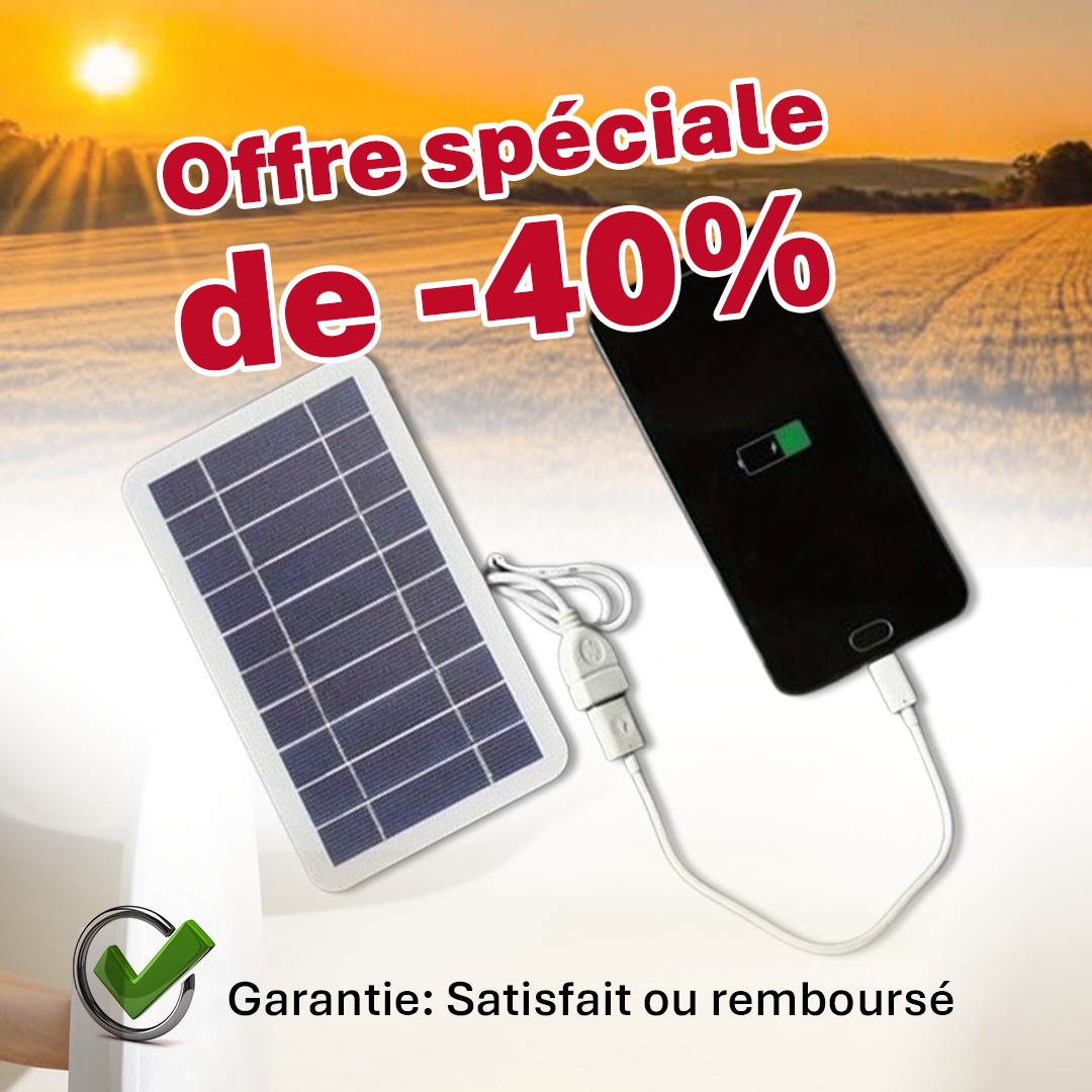 Chargeur Solaire Portable pour Téléphone – Autonomie Garantie Partout, Sans Électricité