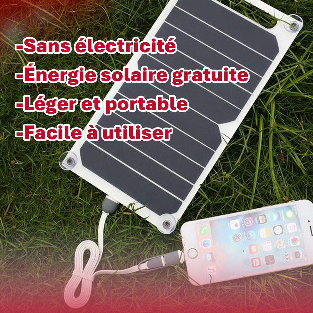Chargeur Solaire Portable pour Téléphone – Autonomie Garantie Partout, Sans Électricité