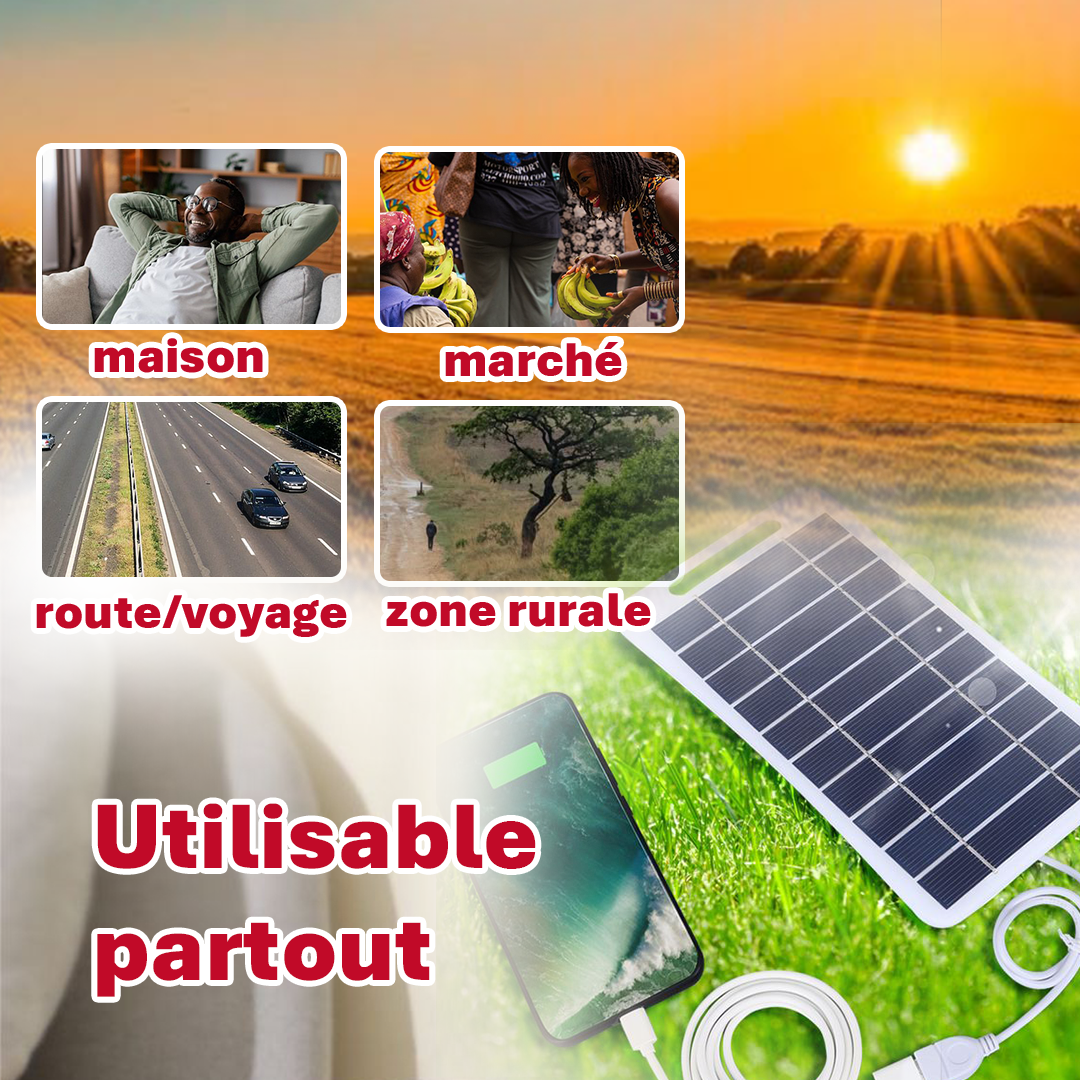 Chargeur Solaire Portable pour Téléphone – Autonomie Garantie Partout, Sans Électricité